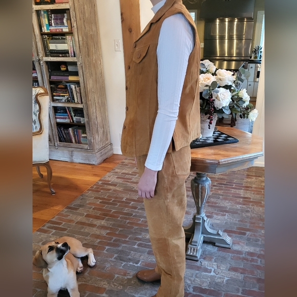 Bill Blass Jeans vtg suede leather pants and vest size 8 - Picture 7 of 12